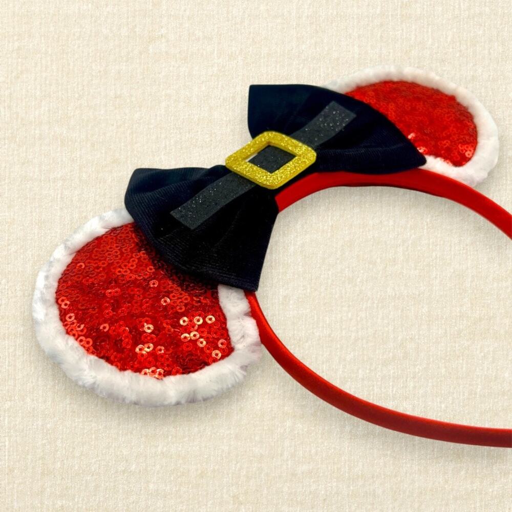 Santa Claus Minnie Ears | Disney-Inspired Christmas Mouse Ears - Picture 3 of 4